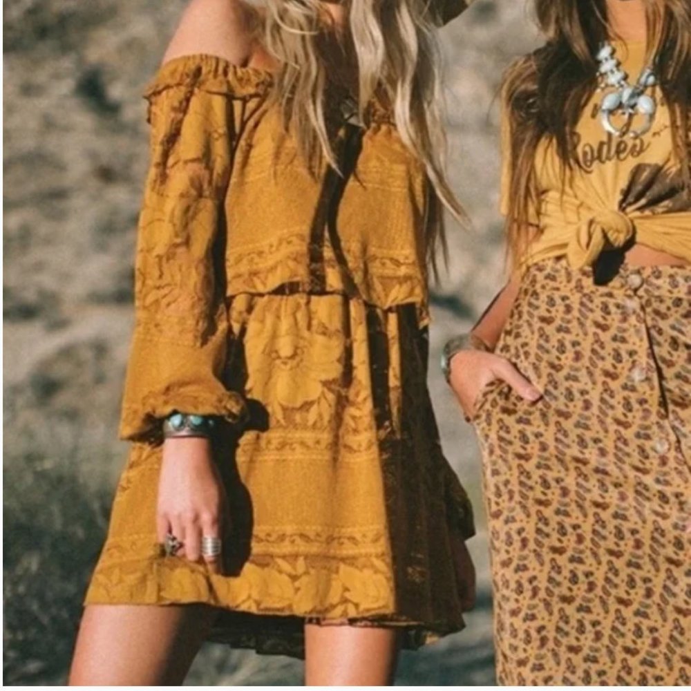 Show Me Your MuMu Bess Lace Dress in Marigold S